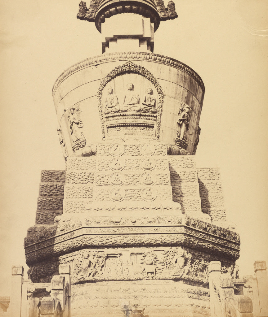 Felice Beato:Architectural View of the Lama Temple near Peki, Poster Print Wall Art