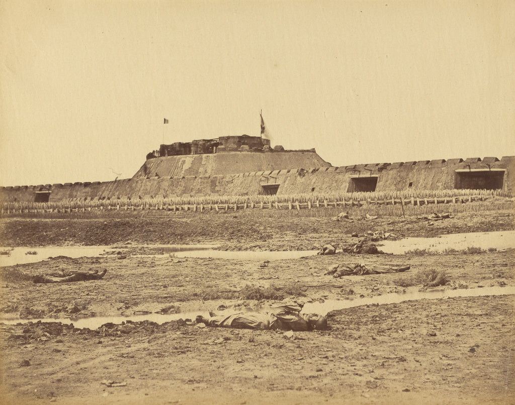 Felice Beato:Rear of the North Fort Showing the Retreat of t, Poster Print Wall Art