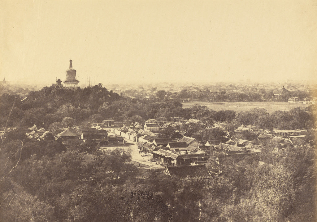 Felice Beato:View of the Gardens and Buddhist Temple, Pekin,, Poster Print Wall Art
