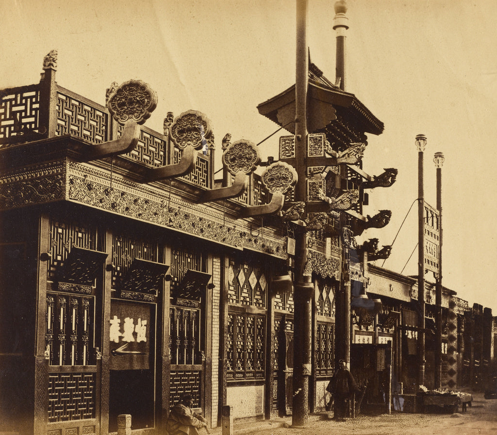 Felice Beato:Shops and Street, Chinese City of Pekin, Octobe, Poster Print Wall Art