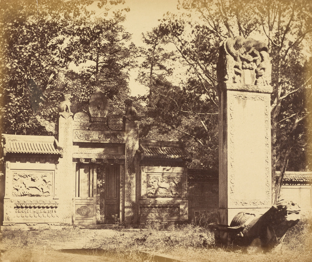 Felice Beato:Carved Tomb of the Depot near Pekin, The Place , Poster Print Wall Art