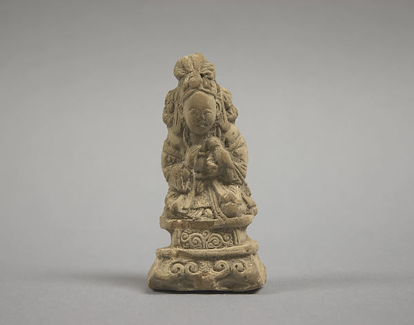 Figure of Guanyin with Parrot,  Poster Print Wall Art