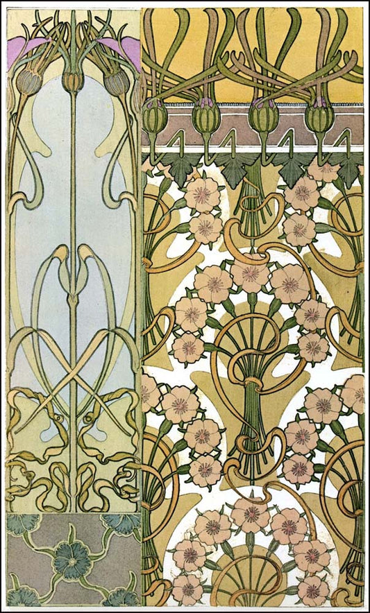 30 from the 'Documents Decoratifs" series, 1901 vintage artwork by Alphonse Mucha, 12x8" (A4 size) poster print