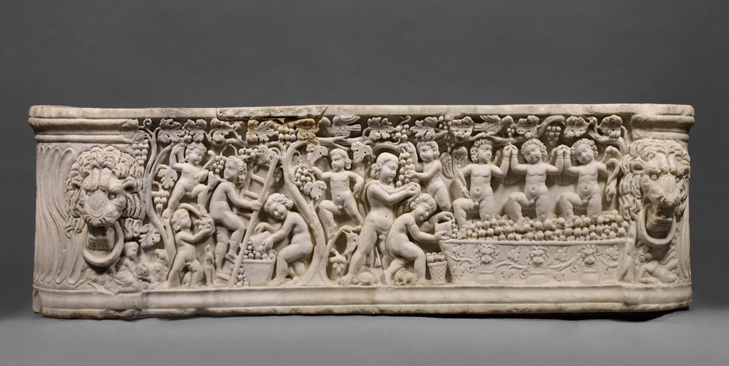 Unknown:Sarcophagus representing a Dionysiac Vintage Festiva, Poster Print Wall Art