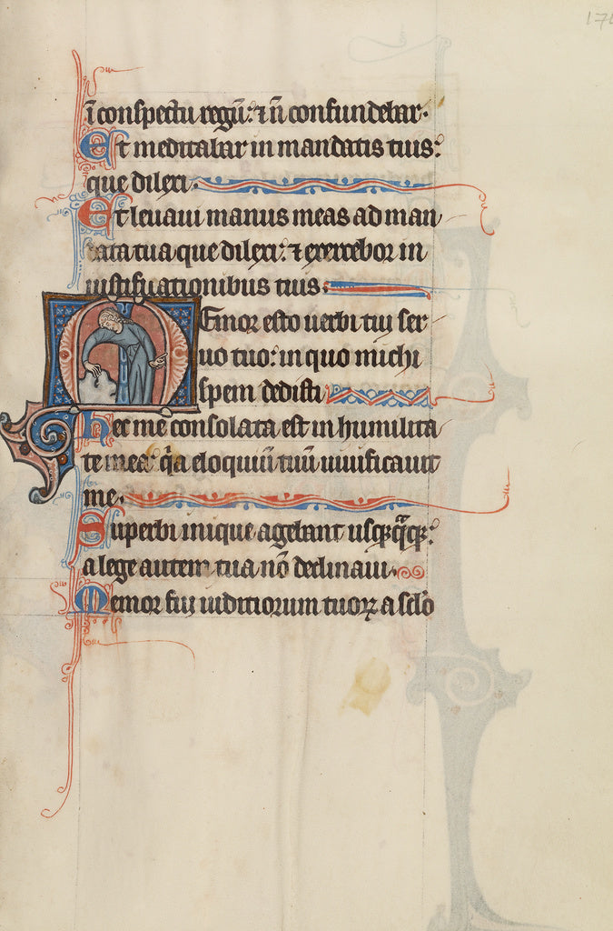 Bute Master:Initial M: A Man Touching a Rock and Pointing, Poster Print Wall Art