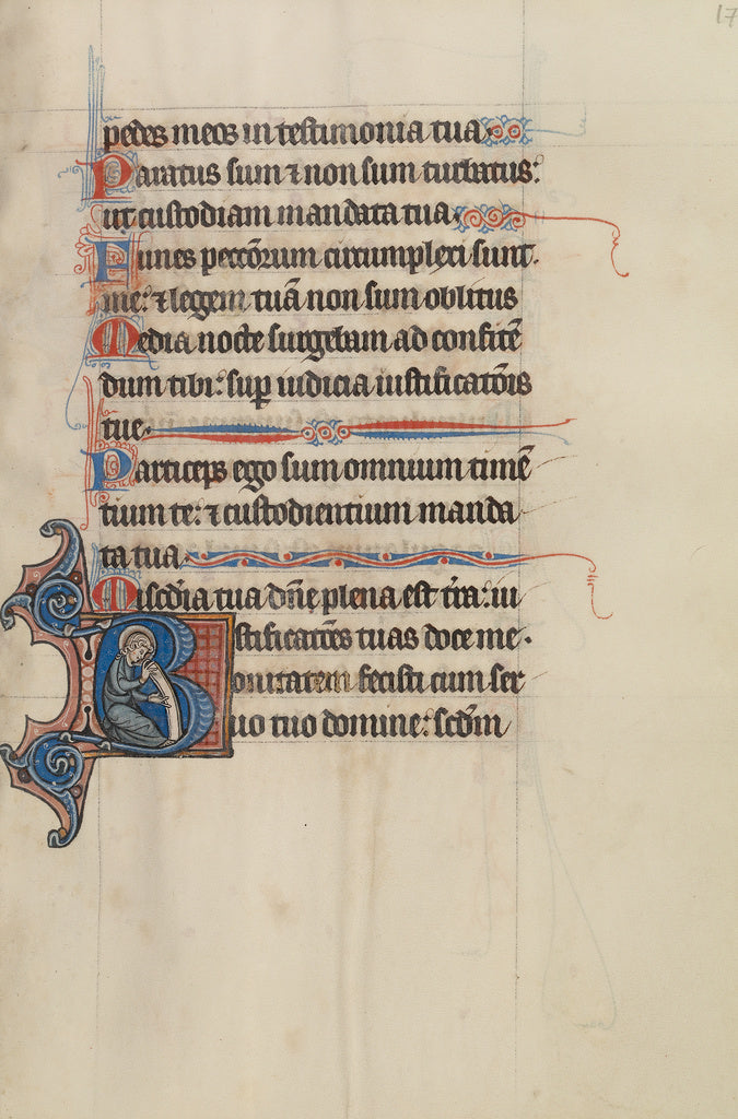 Bute Master:Initial B: A Saint Holding a Scroll, Poster Print Wall Art