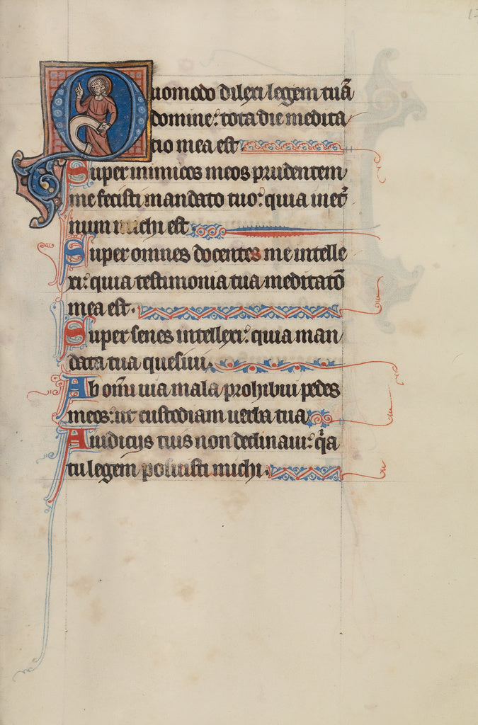 Bute Master:Initial O: A Saint Holding a Scroll,16x12