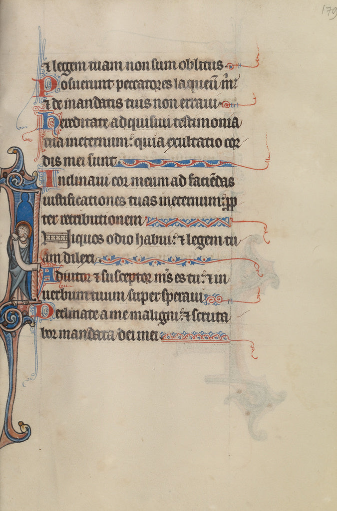 Bute Master:Initial I: A Saint Holding a Scroll, Poster Print Wall Art