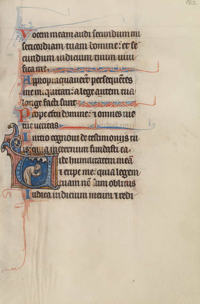 Bute Master:Initial V: A Man Bowing in Prayer, Poster Print Wall Art