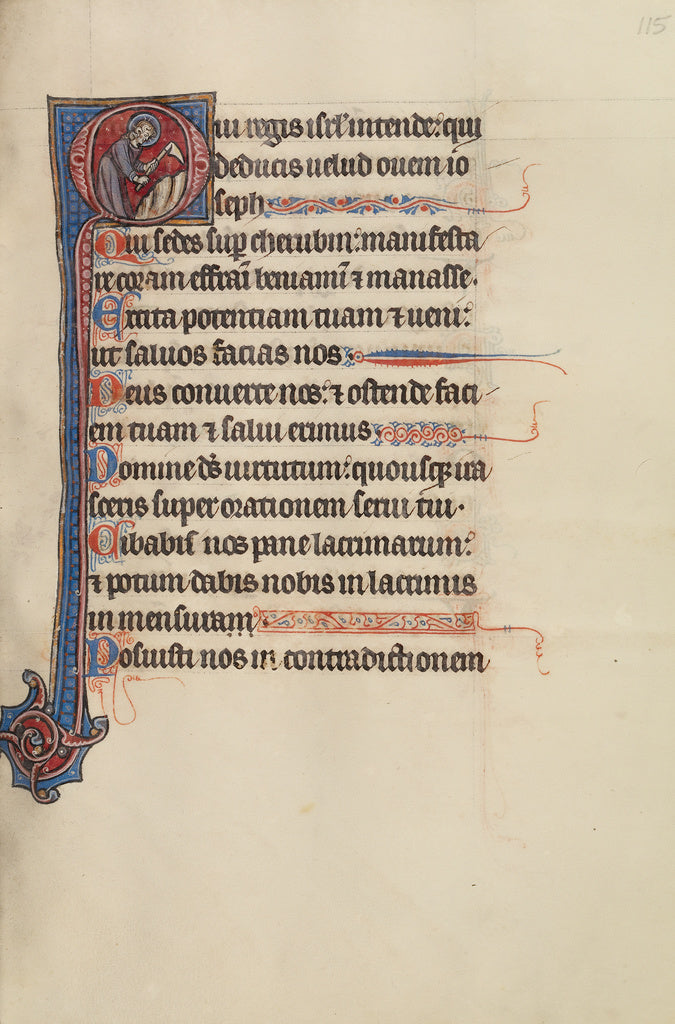 Bute Master:Initial O: God Tending the Vineyard, Poster Print Wall Art