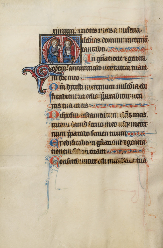 Bute Master:Initial M: The Father and the Son Enthroned, Poster Print Wall Art