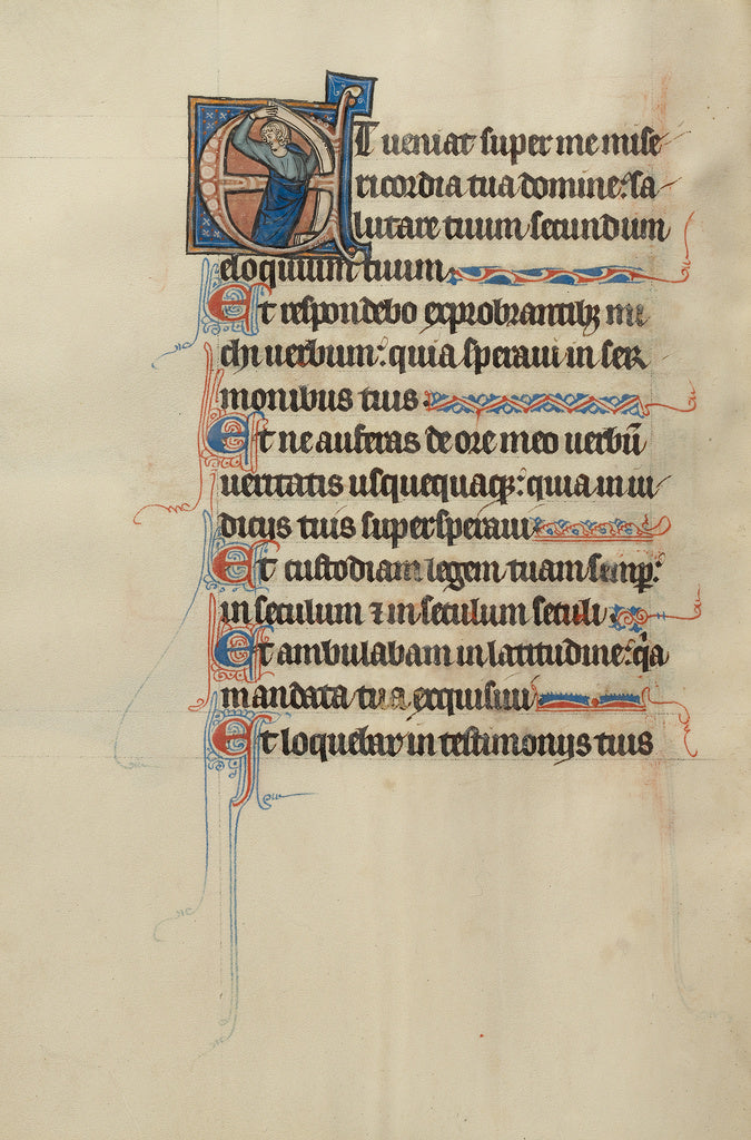 Bute Master:Initial E: A Man Holding a Scroll, Poster Print Wall Art