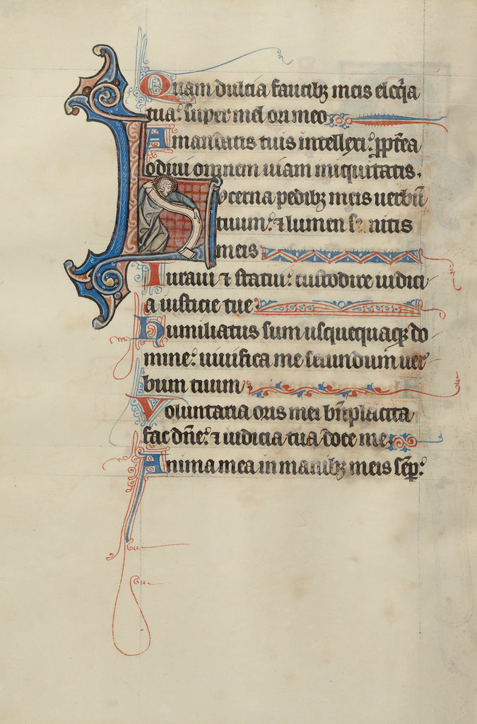 Bute Master:Initial L: A Saint Holding a Scroll, Poster Print Wall Art
