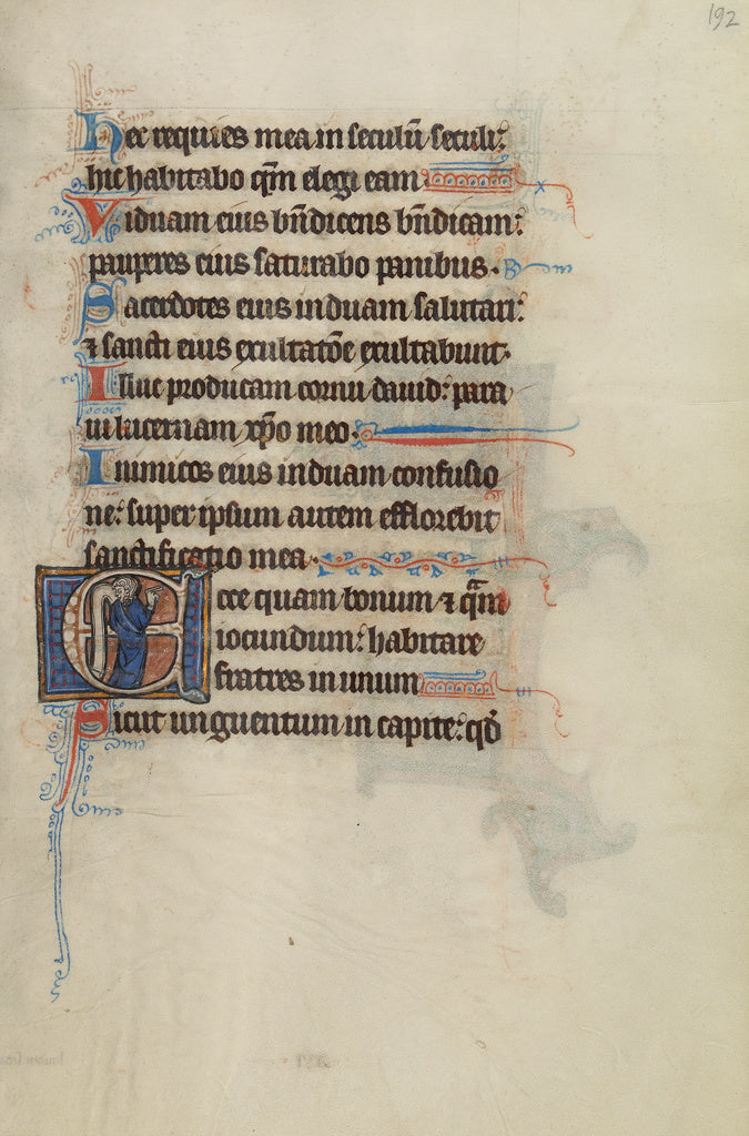 Bute Master:Initial E: A Man Holding a Scroll and Pointing, Poster Print Wall Art