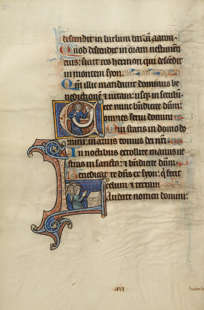 Bute Master:Initial E: A Saint Holding a Scroll; Initial L: , Poster Print Wall Art