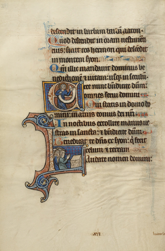 Bute Master:Initial E: A Saint Holding a Scroll; Initial L: ,16x12