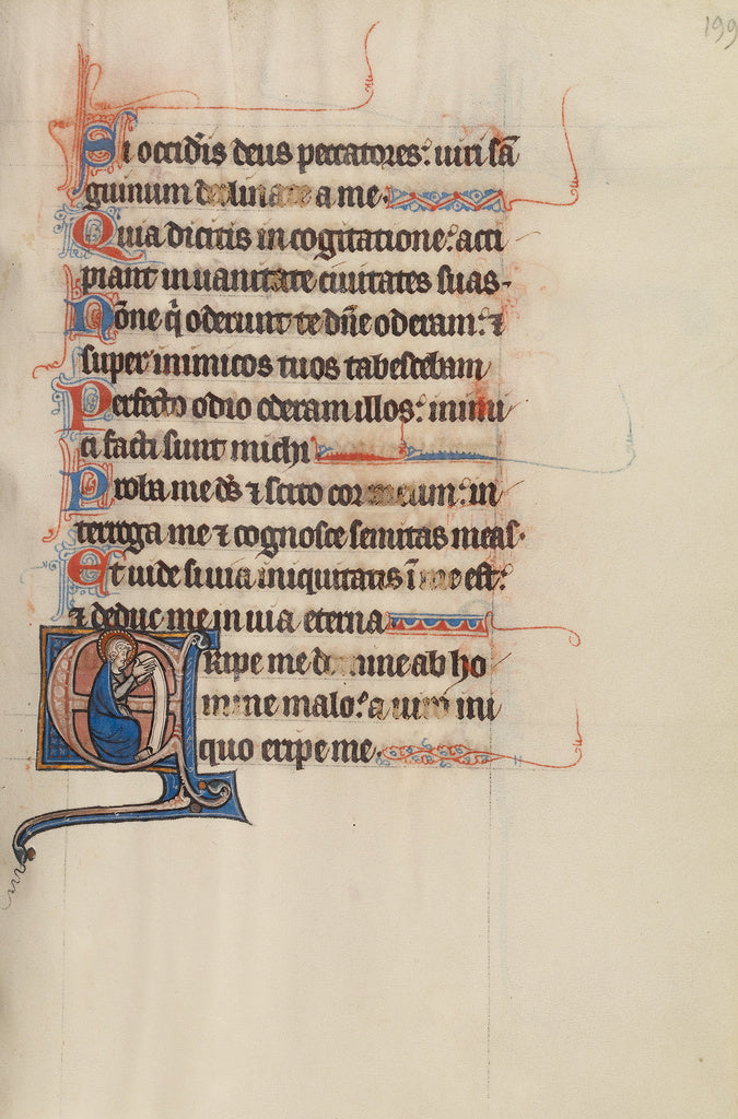 Bute Master:Initial E: A Saint Holding a Scroll, Poster Print Wall Art