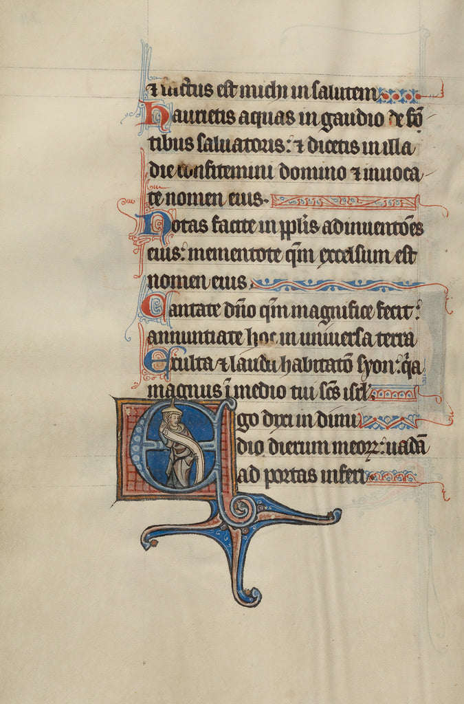 Bute Master:Initial E: A Prophet Holding a Scroll, Poster Print Wall Art