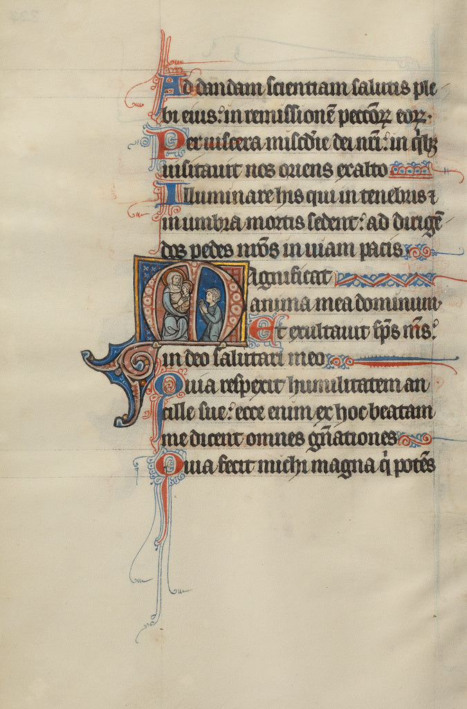 Bute Master:Initial M: The Virgin and Child and a Man Kneeli, Poster Print Wall Art