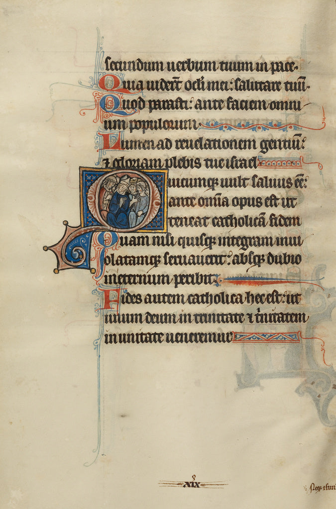 Bute Master:Initial O: A Bishop and Monks Instructing Laymen,16x12
