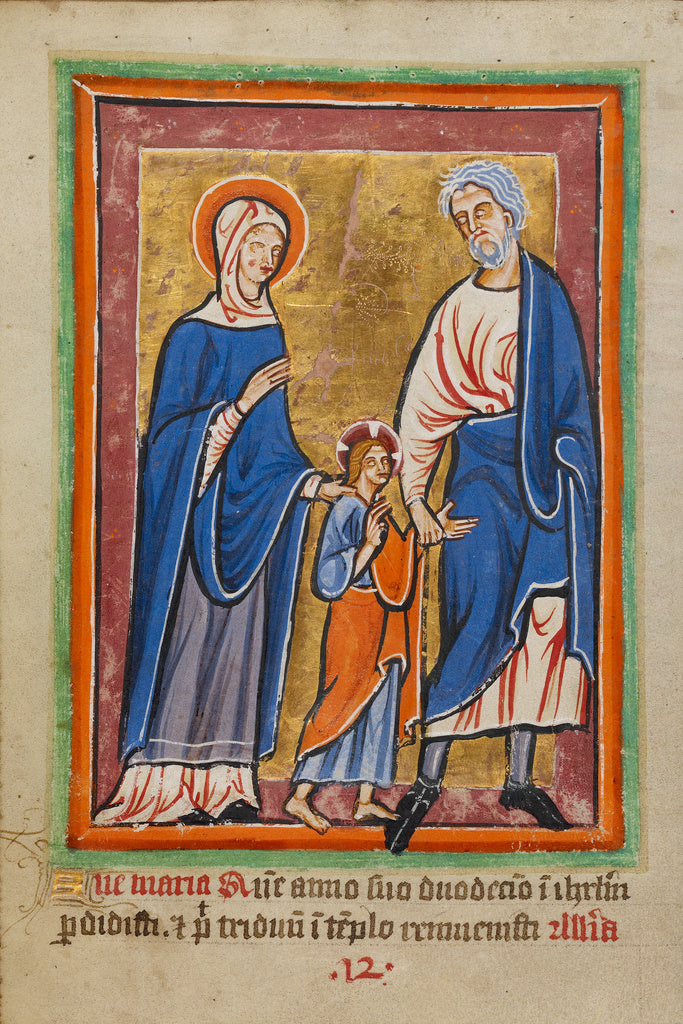 Unknown:Christ Led to Jerusalem by Mary and Joseph, Poster Print Wall Art