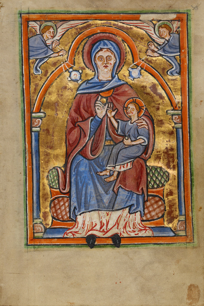 Unknown:The Virgin and Child Enthroned, Poster Print Wall Art