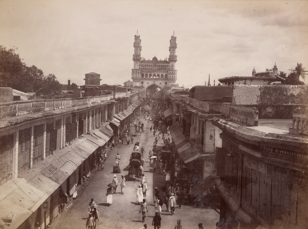 Lala Deen Dayal:Street View, Hyderabad, Poster Print Wall Art