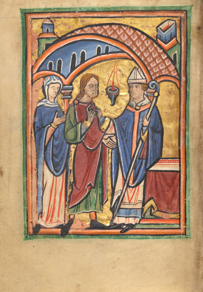 Unknown:Joachim and Saint Anne before the High Priest, Poster Print Wall Art