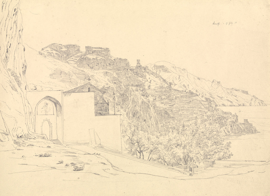 Carl Wagner:View of Amalfi, Poster Print Wall Art