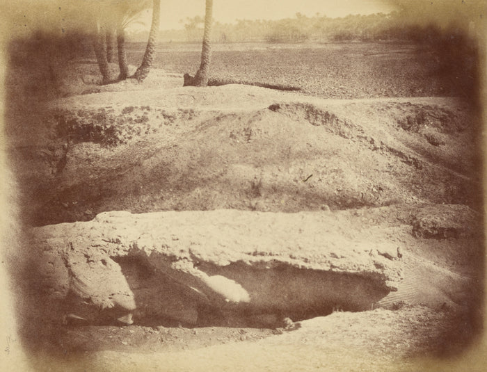 Théodule Devéria:[Close-up of a Sculpture on an Excavated ,16x12