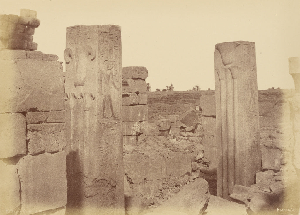 Théodule Devéria:[Karnak, Thotmes III's Lotus Columns],16x12"(A3)Poster