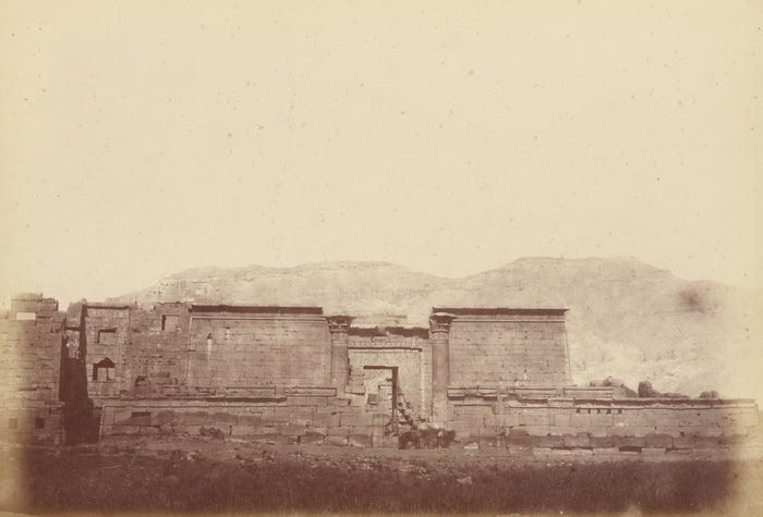Théodule Devéria:[View of the Palace of Medinet Habu],16x12