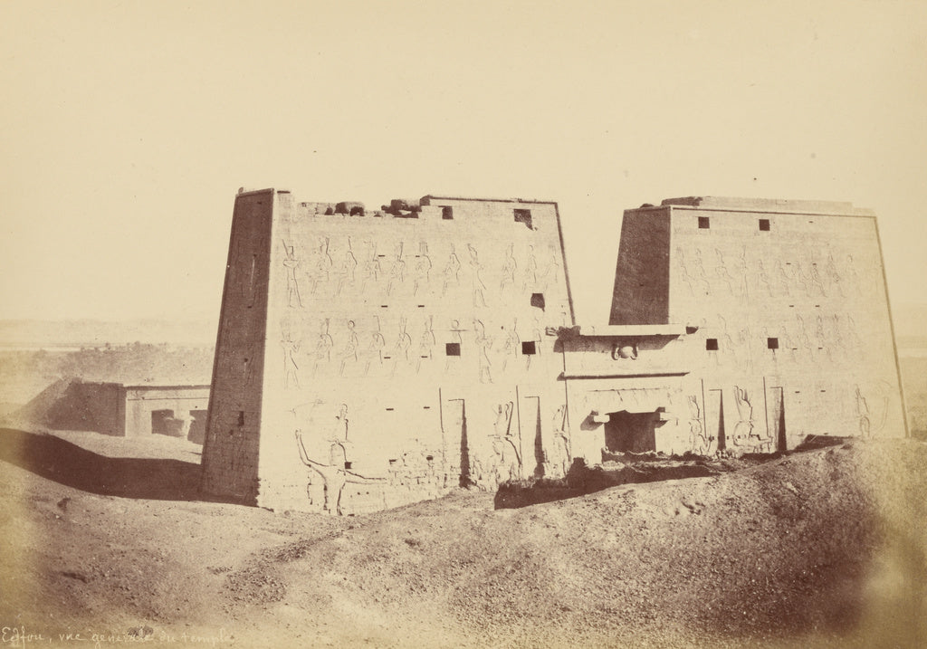 Théodule Devéria:[Overview of the Temple of Edfu], Poster Print Wall Art