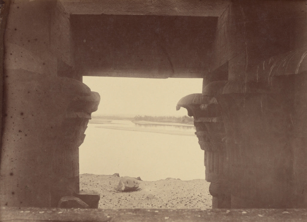 Théodule Devéria:[View of the Nile Through the Pillars of , Poster Print Wall Art