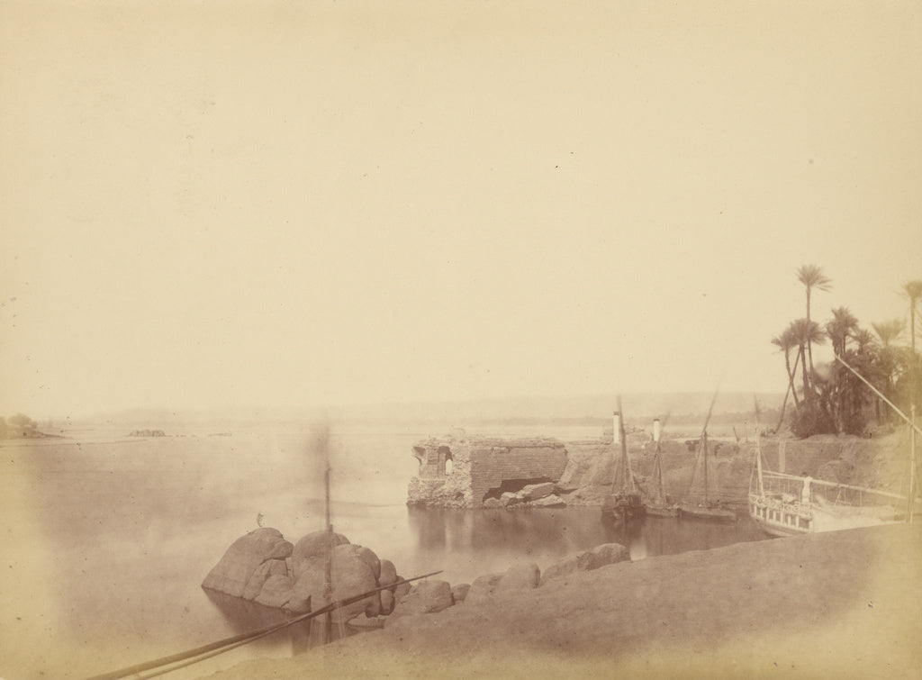 Théodule Devéria:[View of the Antique Port of Elephanta], Poster Print Wall Art