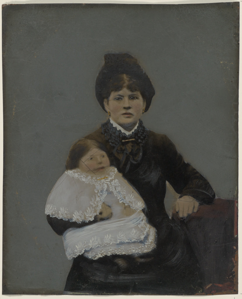 Unknown Artist:[Portrait of mother and baby], Poster Print Wall Art