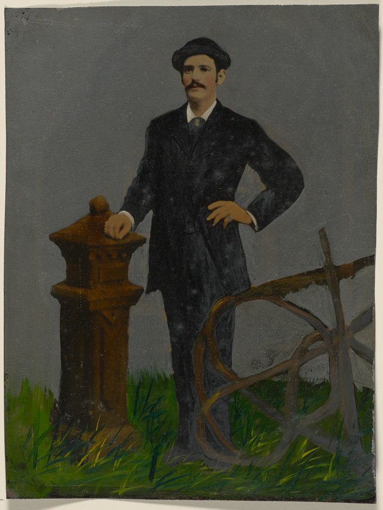 Unknown Artist:[Portrait of standing man in hat], Poster Print Wall Art