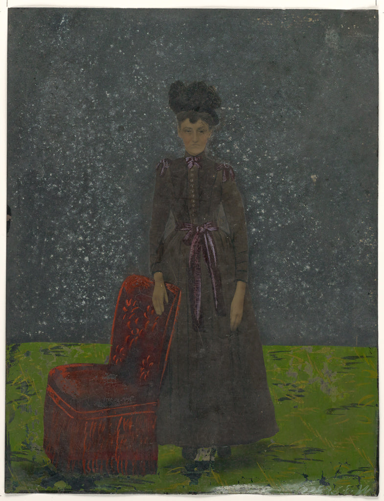 Unknown Artist:[Portrait of woman and chair], Poster Print Wall Art