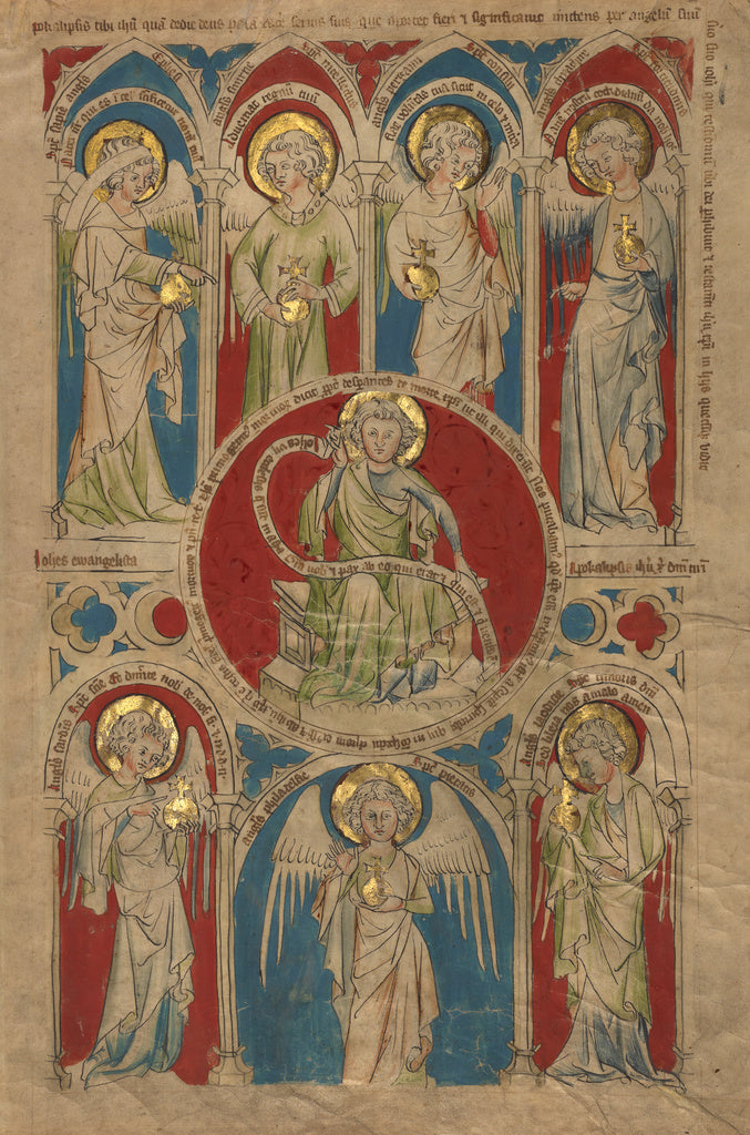 Unknown:Saint John the Evangelist surrounded by Seven Angels,16x12