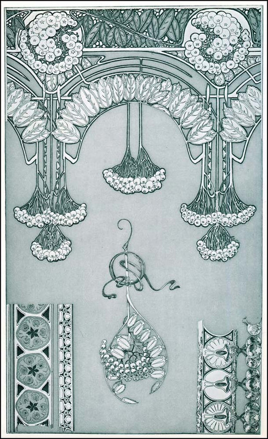 32 from the 'Documents Decoratifs" series, 1901 vintage artwork by Alphonse Mucha, 12x8" (A4 size) poster print