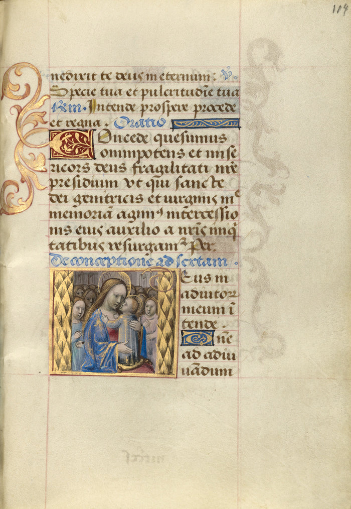 Master of Cardinal Bourbon:Virgin and Child,16x12