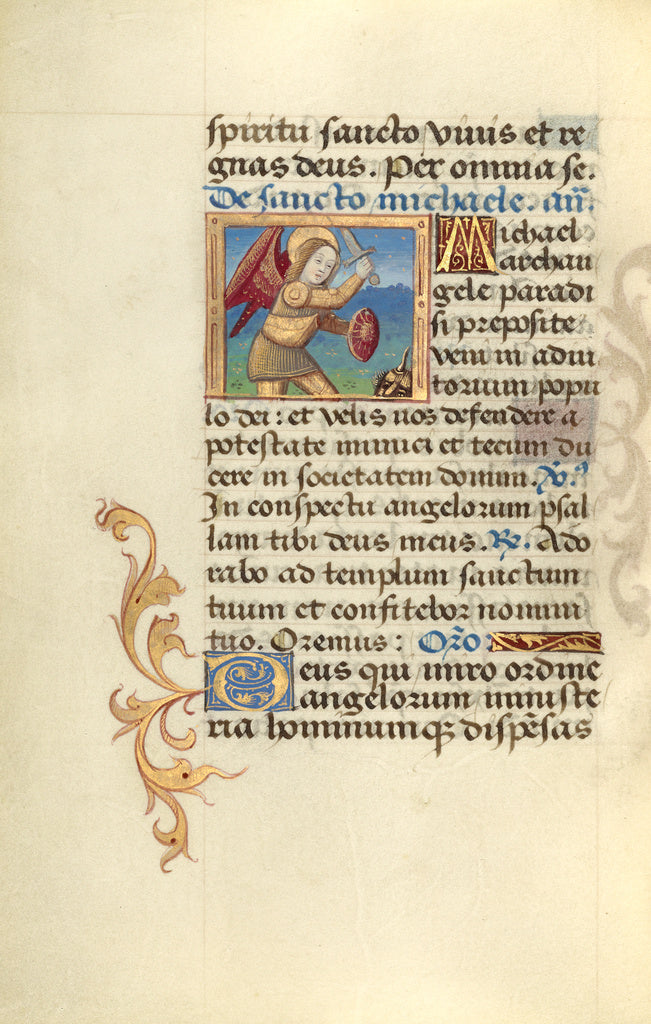 Master of Jacques de Besançon:Archangel Michael and the Dra,16x12