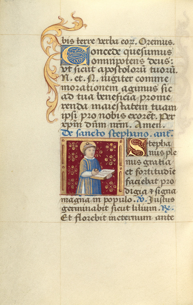 Master of Jacques de Besançon:Saint Stephen,16x12