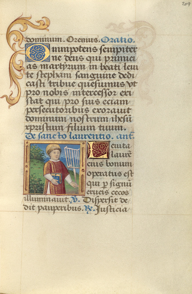 Master of Jacques de Besançon:Saint Lawrence,16x12
