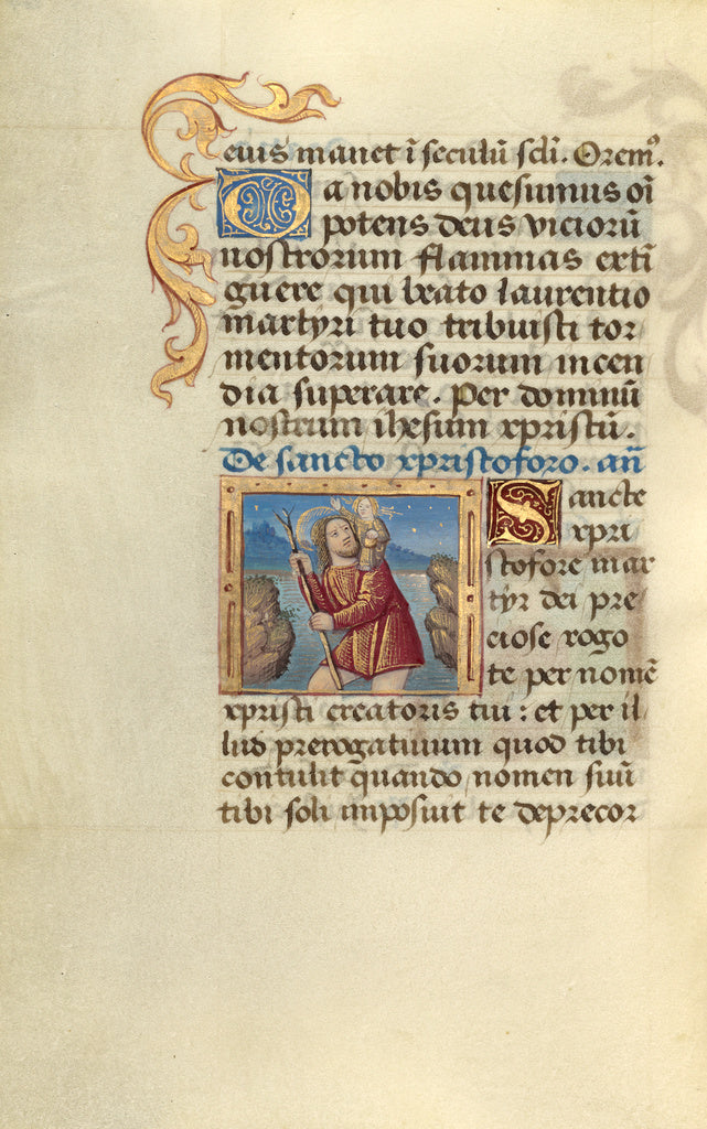 Master of Jacques de Besançon:Saint Christopher,16x12