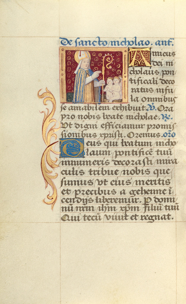 Master of Jacques de Besançon:Saint Nicholas,16x12