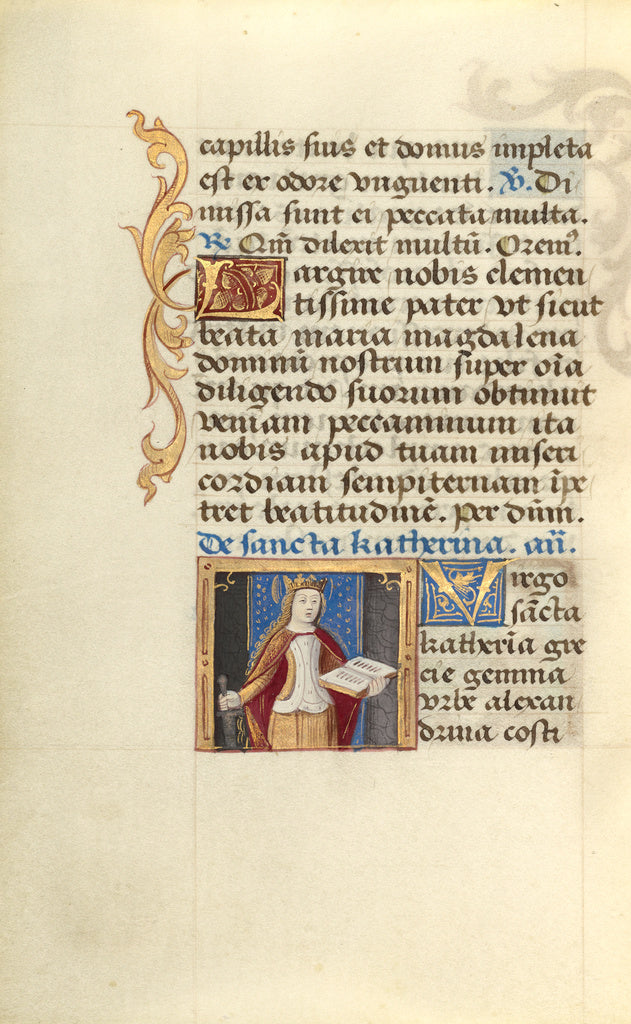 Master of Jacques de Besançon:Saint Catherine,16x12