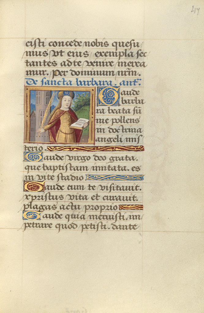 Master of Jacques de Besançon:Saint Barbara,16x12
