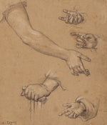 Alphonse Legros:Studies of Hands,16x12"(A3)Poster