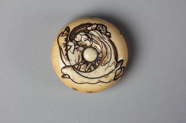 Netsuke of Woman with a Demon 18th cent,  Poster Print
